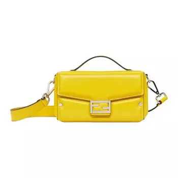 FENDI Сумка Baguette из телячьей кожи, через плечо, мужская, желтая