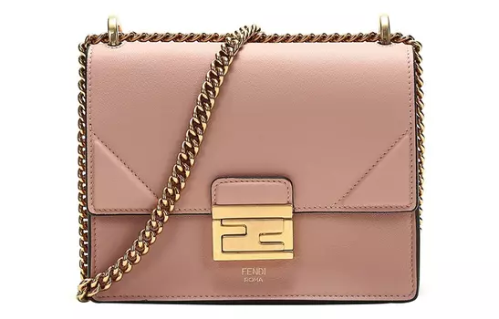 FENDI Сумка через плечо Kan U из кожи, женская, небольшого размера, розового/конфетного цвета
