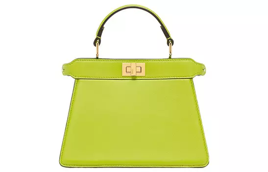 FENDI Сумка из овчины Peekaboo ISeeU, сумка через плечо, обычная женская, цвет "Sprout Green"