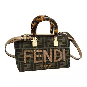 FENDI Сумка-мессенджер Boston из коровьей кожи, сумка через плечо, мини, женская, коричневого цвета