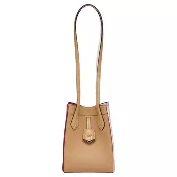 FENDI Сумка-оригами из телячьей кожи, женская, красного, розового и светло-коричневого цветов