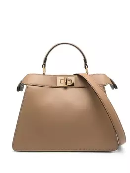 FENDI сумка-сэтчел Peekaboo ISeeU среднего размера, коричневый