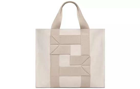 FENDI Сумка-шоппер из холста, сумка для покупок, сумка через плечо, сумка через плечо, большая мужская сумка светло-серо-белого цвета