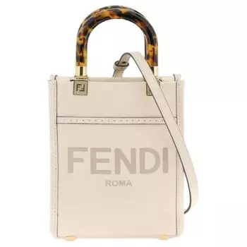 FENDI Сумка-шоппер из телячьей кожи Sunshine, сумка-шоппер, сумка через плечо, женская мини-сумка белого цвета
