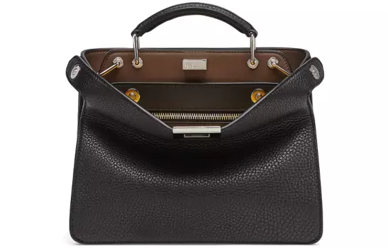 FENDI Сумка-шоппер Peekaboo ISeeU из кожи, сумка-шоппер, сумка через плечо, сумка-тоут, мини-сумка, черная, мужская