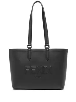 FENDI сумка-тоут Roma с тисненым логотипом, черный