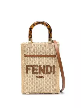 FENDI сумка-тоут Sunshine размера мини, нейтральный цвет