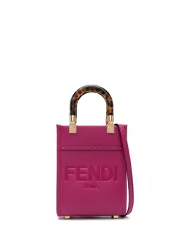 FENDI Sunshine leather tote bag, розовый
