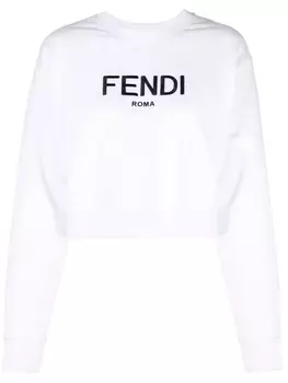 FENDI укороченная толстовка с логотипом, белый