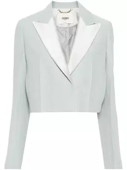 FENDI укороченный блейзер с контрастными вставками, синий