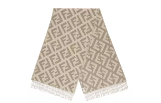 FENDI Вязаный шарф женский, цвет «голубиный серый»