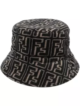 FENDI жаккардовая панама с логотипом FF, черный