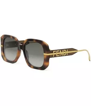 FENDI Женские большие солнцезащитные очки Fendigraphy 55 мм с геометрическим рисунком, коричневый