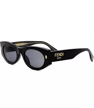 FENDI Женские овальные солнцезащитные очки Fendi Roma 52 мм, черный