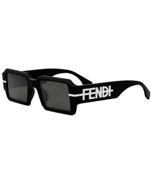 FENDI Женские солнцезащитные очки Fendigraphy 52 мм с геометрическим рисунком, черный