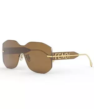 FENDI Женские солнцезащитные очки Fendigraphy 99 мм с геометрическим рисунком, коричневый