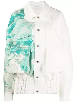 Feng Chen Wang джинсовая куртка с принтом, белый