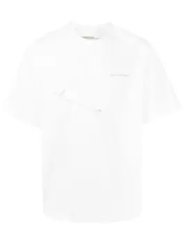 Feng Chen Wang футболка в технике пэчворк с логотипом, белый