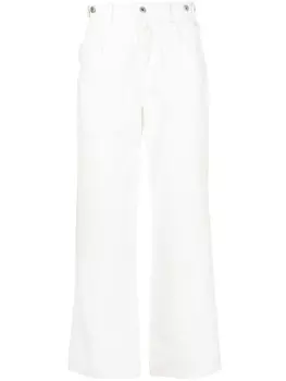 Feng Chen Wang многослойные джинсы с завышенной талией, белый