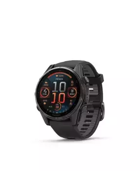 Fenix 8 43mm, AMOLED, GPS-смартчасы для активного отдыха и фитнеса, сапфировое стекло, корпус из серого титана Carbon Gray, ремешок черный/серый Pebble Gray Garmin