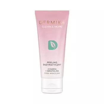 Ферментативный пилинг Dermika, Clean & More для чувствительной кожи Cykoria & Keratolina 75мл