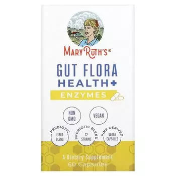 Ферменты для поддержки ЖКТ MaryRuth's Gut Flora Health + Enzymes, 60 капсул