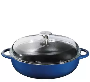 Фермерская сковорода Kchenprofi с высокой стеклянной поверхностью. 28 см синий океан 402551228