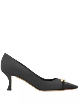 Ferragamo 60-миллиметровые туфли с пластиной Ганчини, черный