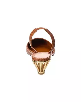 Ferragamo Alyssa Кожаные туфли с ремешком на пятке с тиснением Salvatore Ferragamo, коричневый