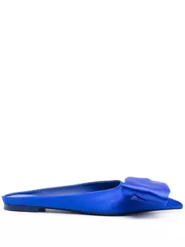 Ferragamo атласные мюли с бантами, синий