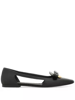 Ferragamo балетки Drop Bow, черный