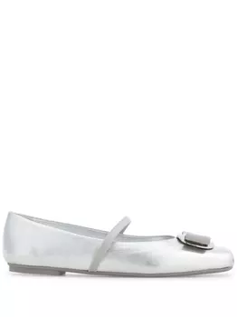 Ferragamo балетки New Vara, серебристый