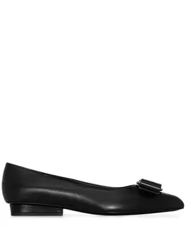 Ferragamo балетки с бантом, черный