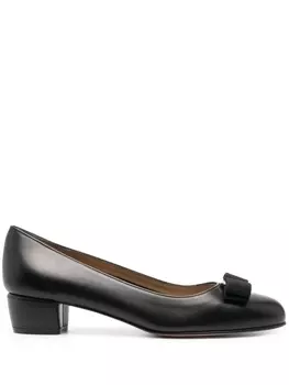 Ferragamo балетки с бантом, черный