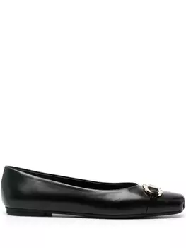 Ferragamo балетки с пряжкой Ганчини, черный