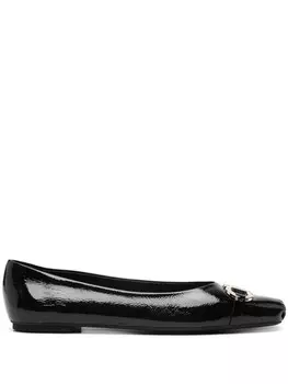 Ferragamo балетки с пряжкой Ганчини, черный