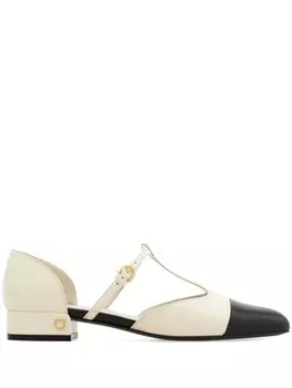 Ferragamo балетки с Т-образным ремешком, белый