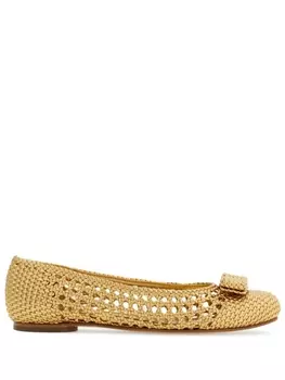 Ferragamo балетки Vara Bow, золотистый