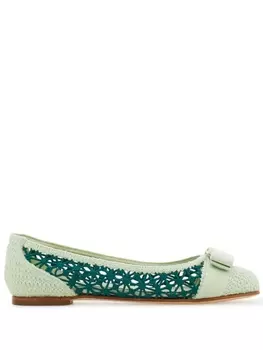 Ferragamo балетки Varina, зеленый