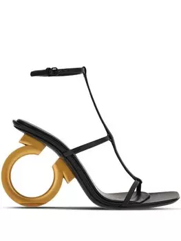 Ferragamo босоножки Aglalia на каблуке Gancini, черный
