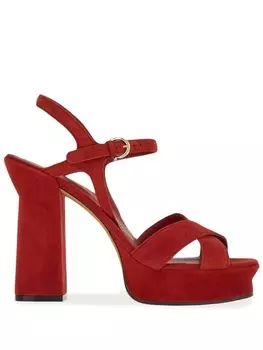 Ferragamo босоножки на платформе, красный