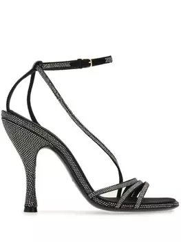 Ferragamo босоножки с кристаллами, черный