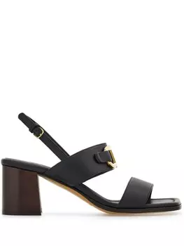 Ferragamo босоножки с пряжкой Gancini, черный