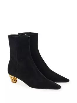Ferragamo ботильоны на скульптурном каблуке, черный