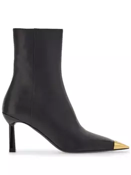 Ferragamo ботильоны с металлическим носком, черный