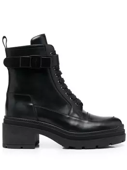 Ferragamo ботинки на шнуровке, черный