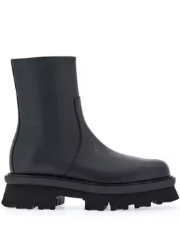 Ferragamo ботинки с закругленным носком, черный