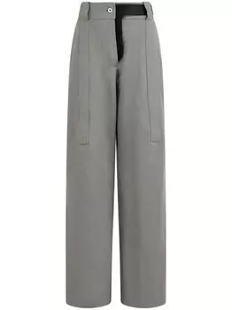 Ferragamo брюки палаццо из канваса, серый