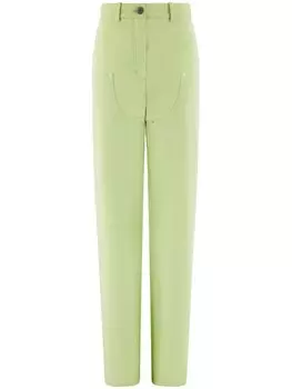Ferragamo брюки с завышенной талией, зеленый