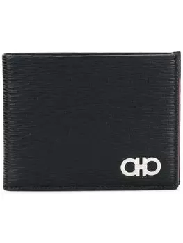 Ferragamo double Gancio billfold wallet, черный